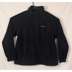 Columbia Jacket Womens Sz 2X Black Fleece Full Zip Up Sweater Sweatshirt